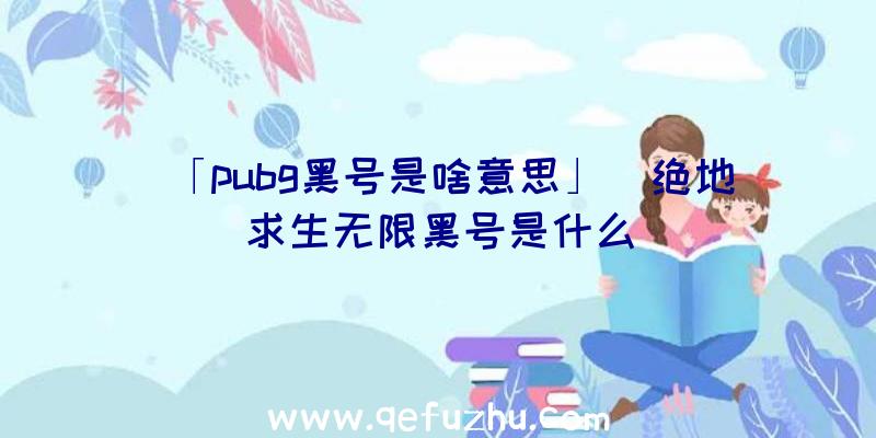 「pubg黑号是啥意思」|绝地求生无限黑号是什么